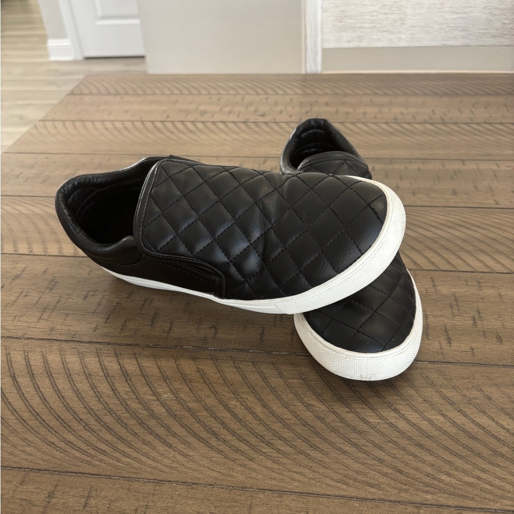 Steve Madden Black Quilted Slip-On Sneakers